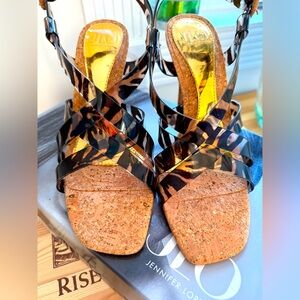 NWB JLo Cork Heeled Sandals. Size 6.5